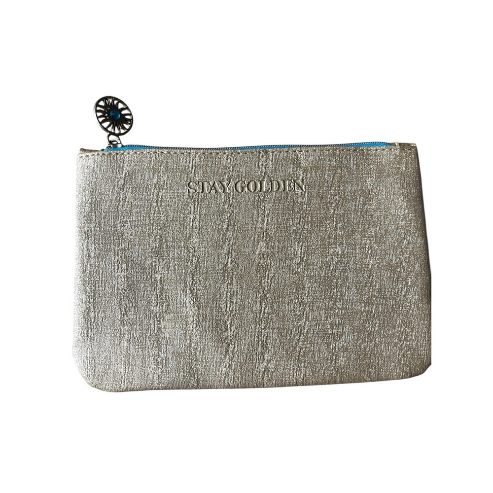 IPSY Gold‎ / Blue Makeup Cosmetic Travel Bag Stay Golden